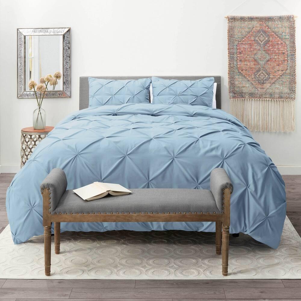 Premium Microfiber Pintuck Duvet Cover Set