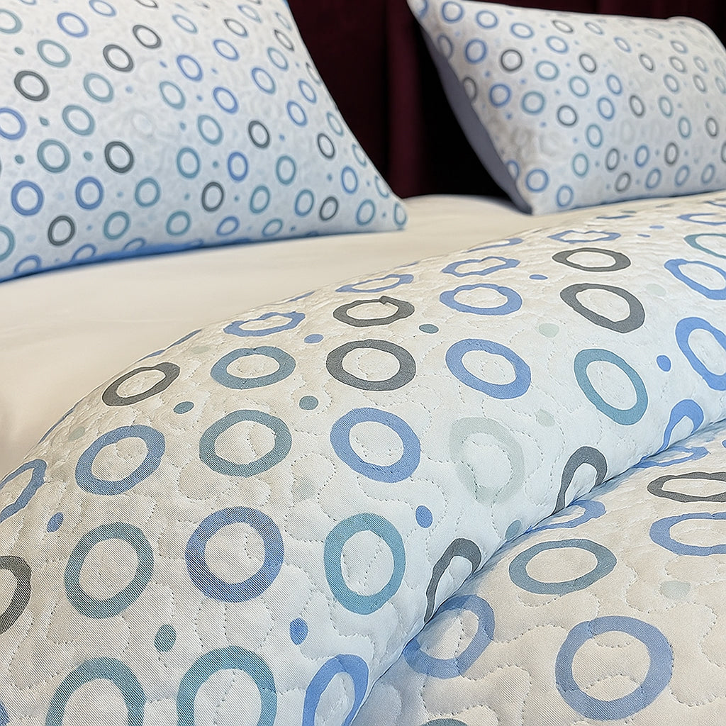 Blue Orbit Reversible Bedspread Set
