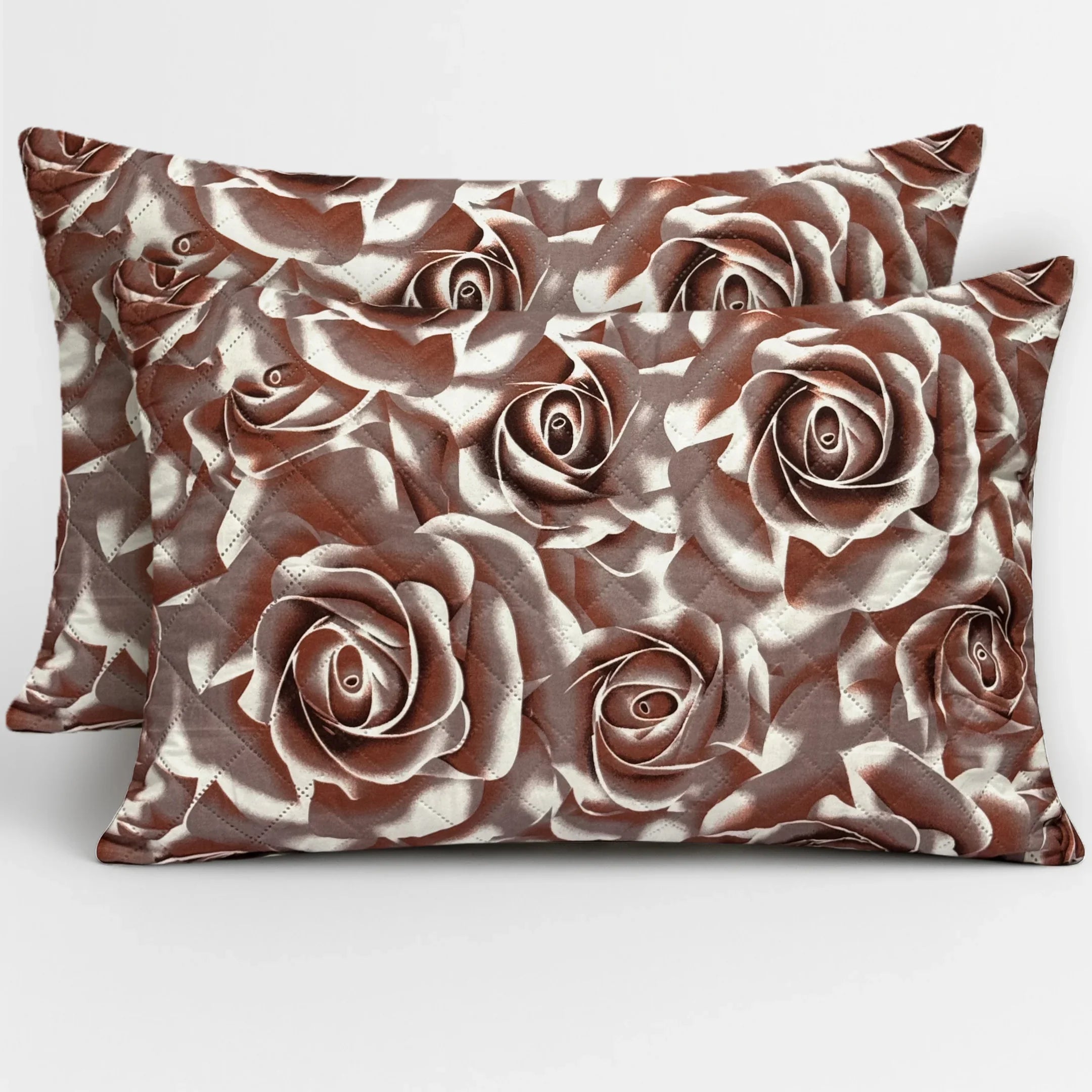 Mocha Rose Pillow Covers