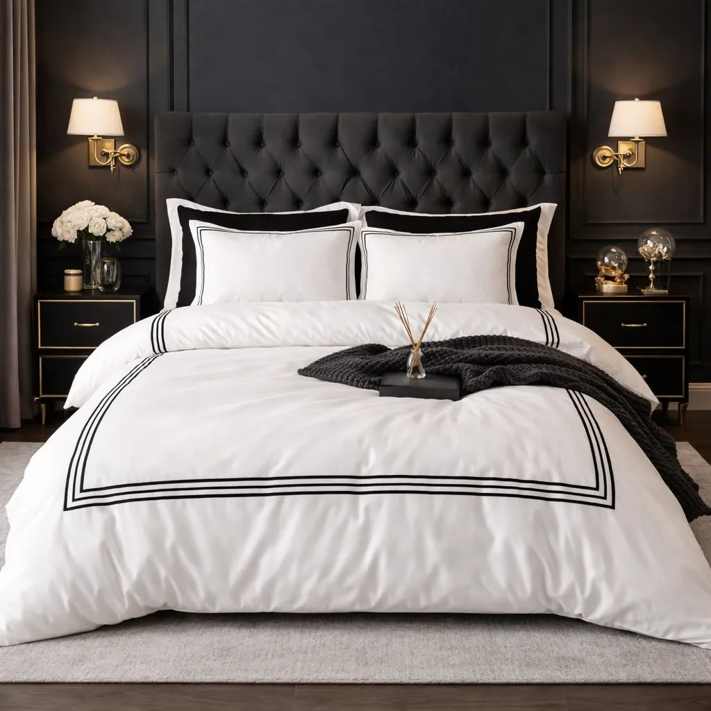 embroidered duvet set	designer bedding set