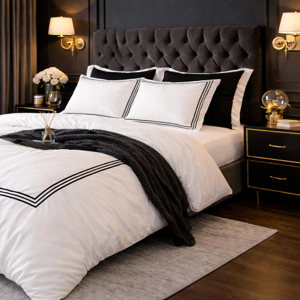 embroidered duvet set	 designer bedding set