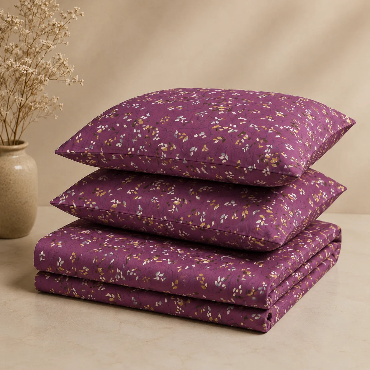 Autumn Leaves Luxury Satin Bedsheet