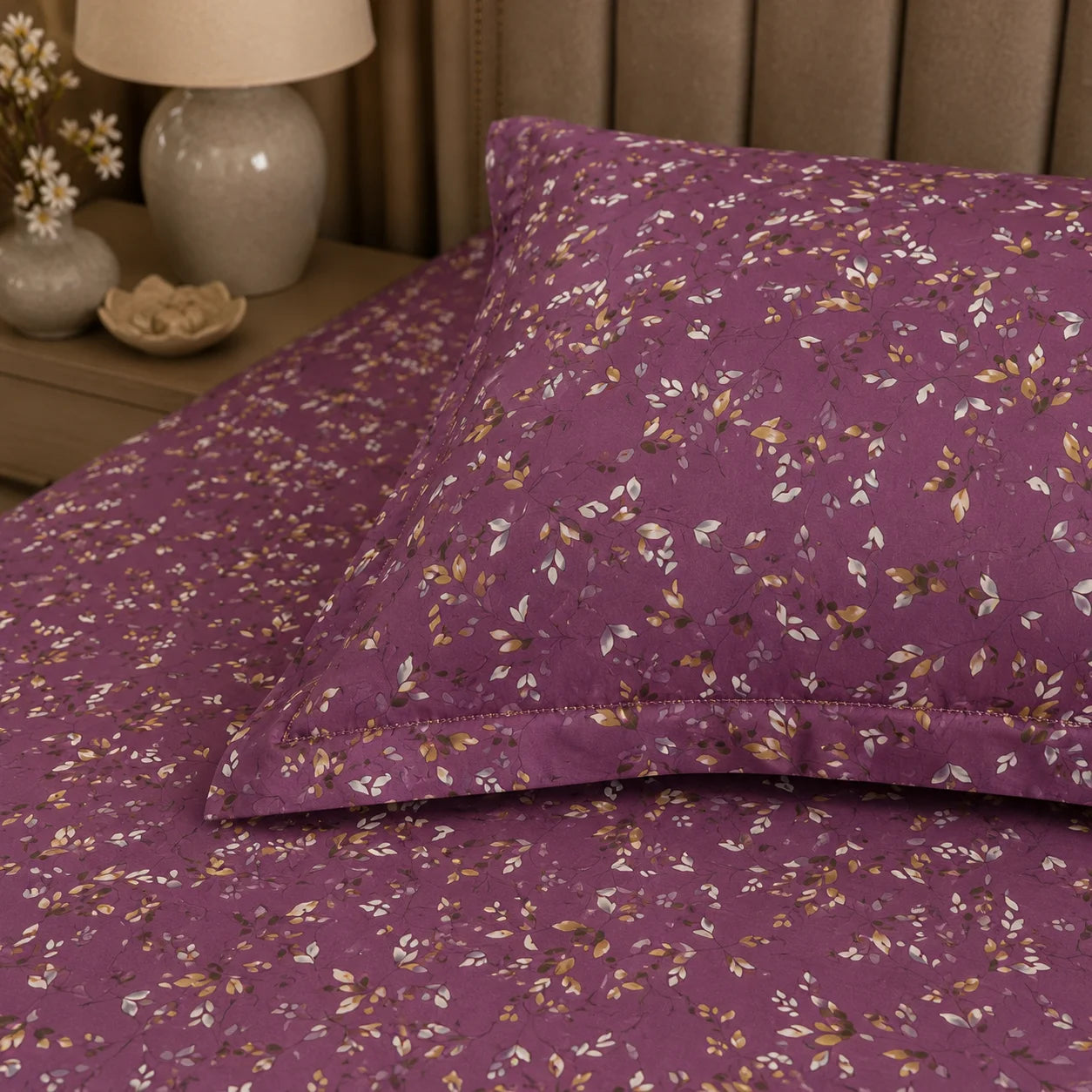 Autumn Leaves Luxury Satin Bedsheet