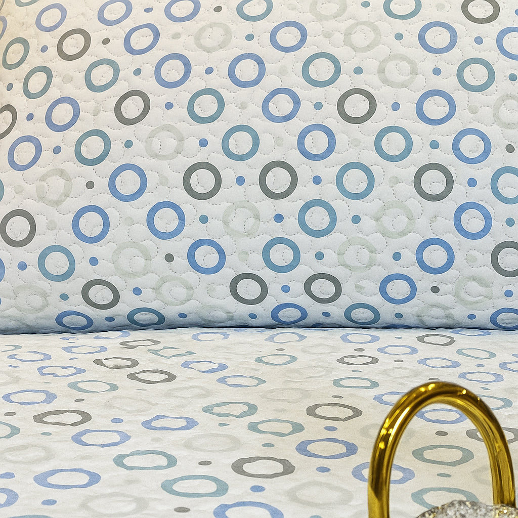 Blue Orbit Reversible Bedspread Set
