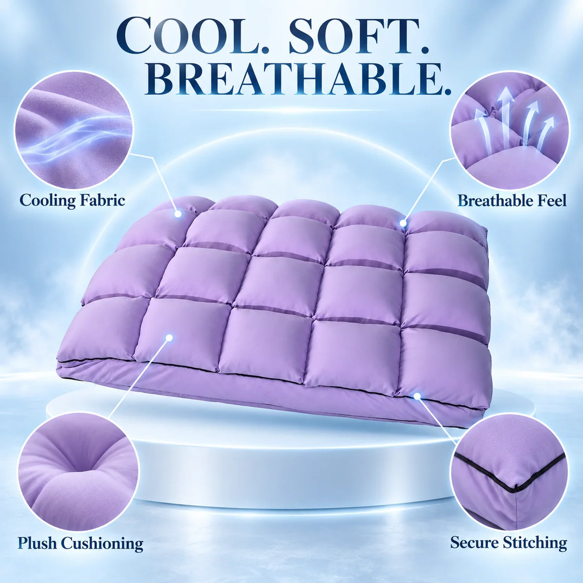 SNOW-PUFF MARSHMALLOW PILLOW