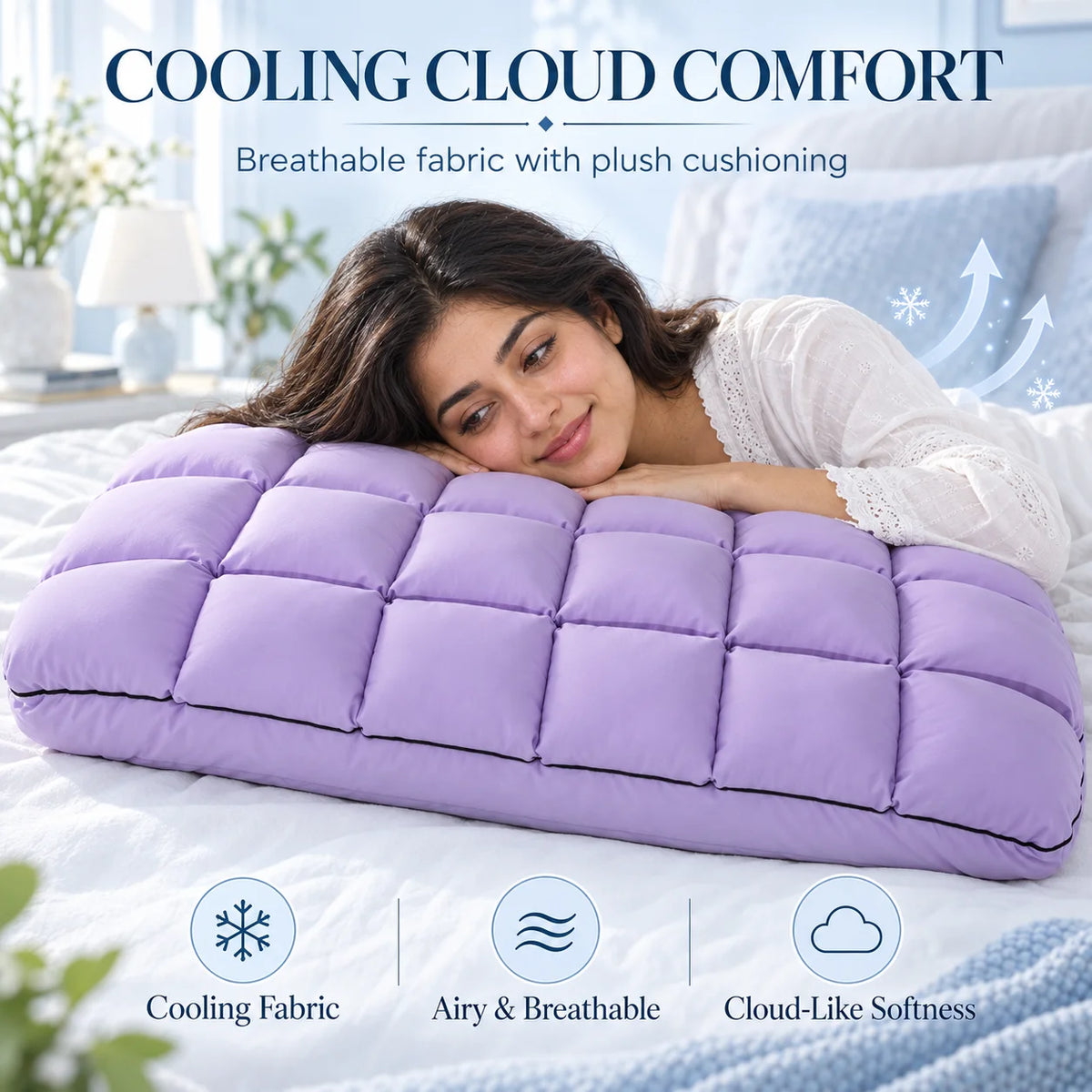 SNOW-PUFF MARSHMALLOW PILLOW