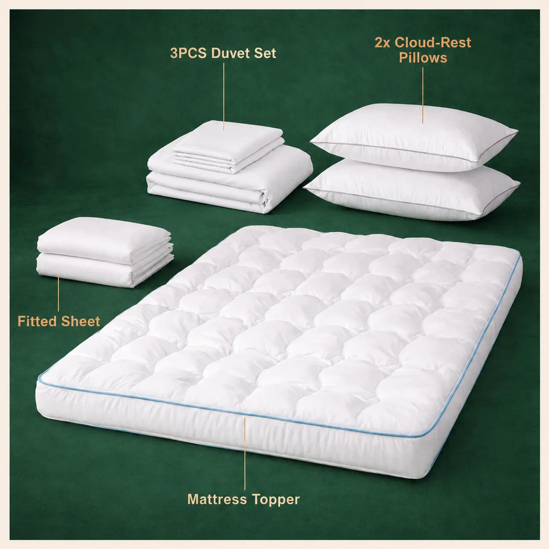 Breeze Bundle complete luxury bedding set for King Size bed