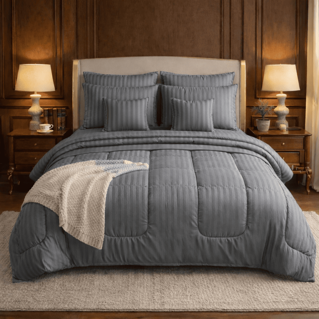 Luxury Stripes Comforter Set - 8pcs