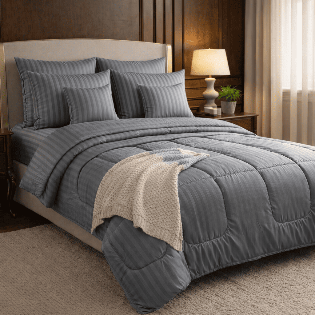 Luxury Stripes Comforter Set - 8pcs