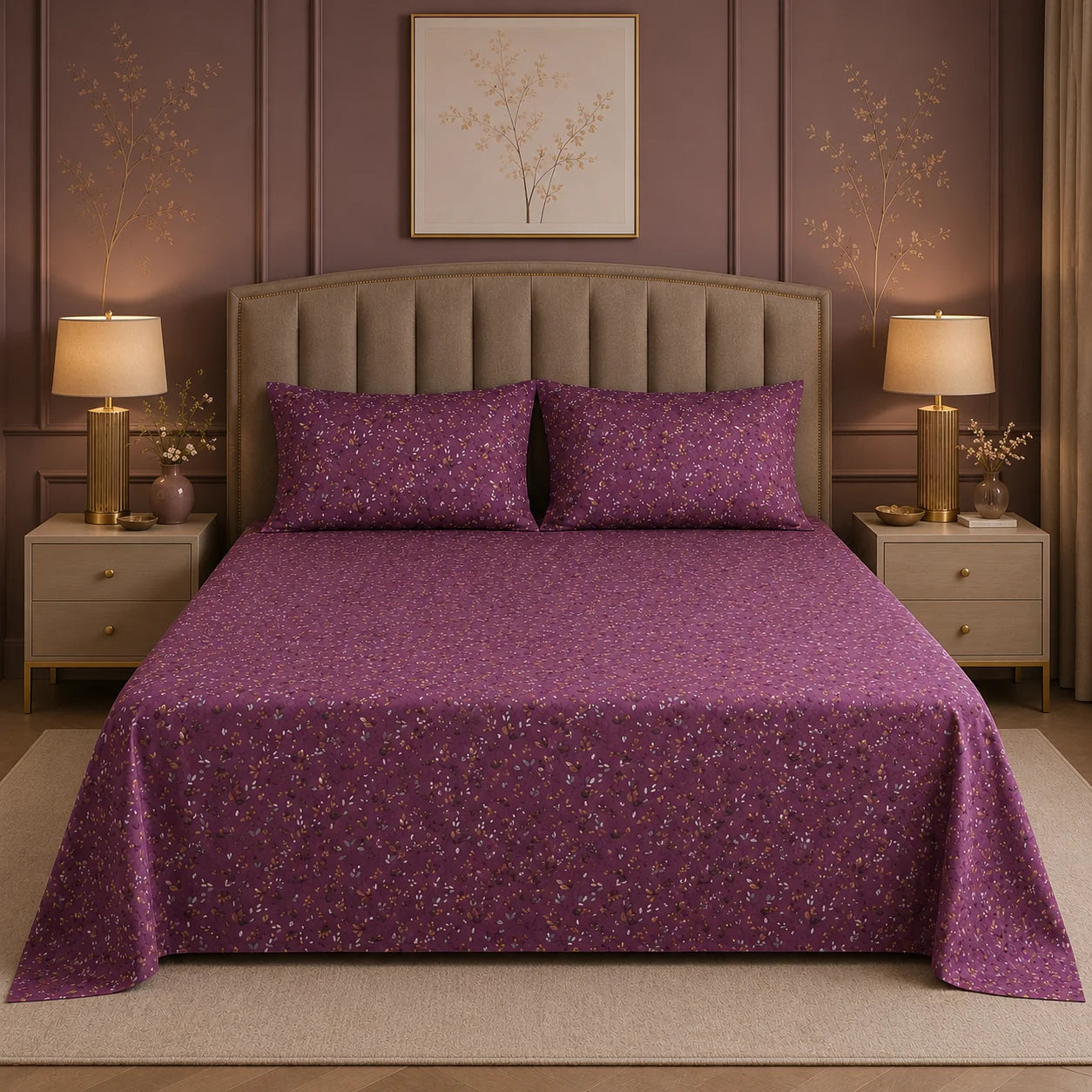 Autumn Leaves Luxury Satin Bedsheet