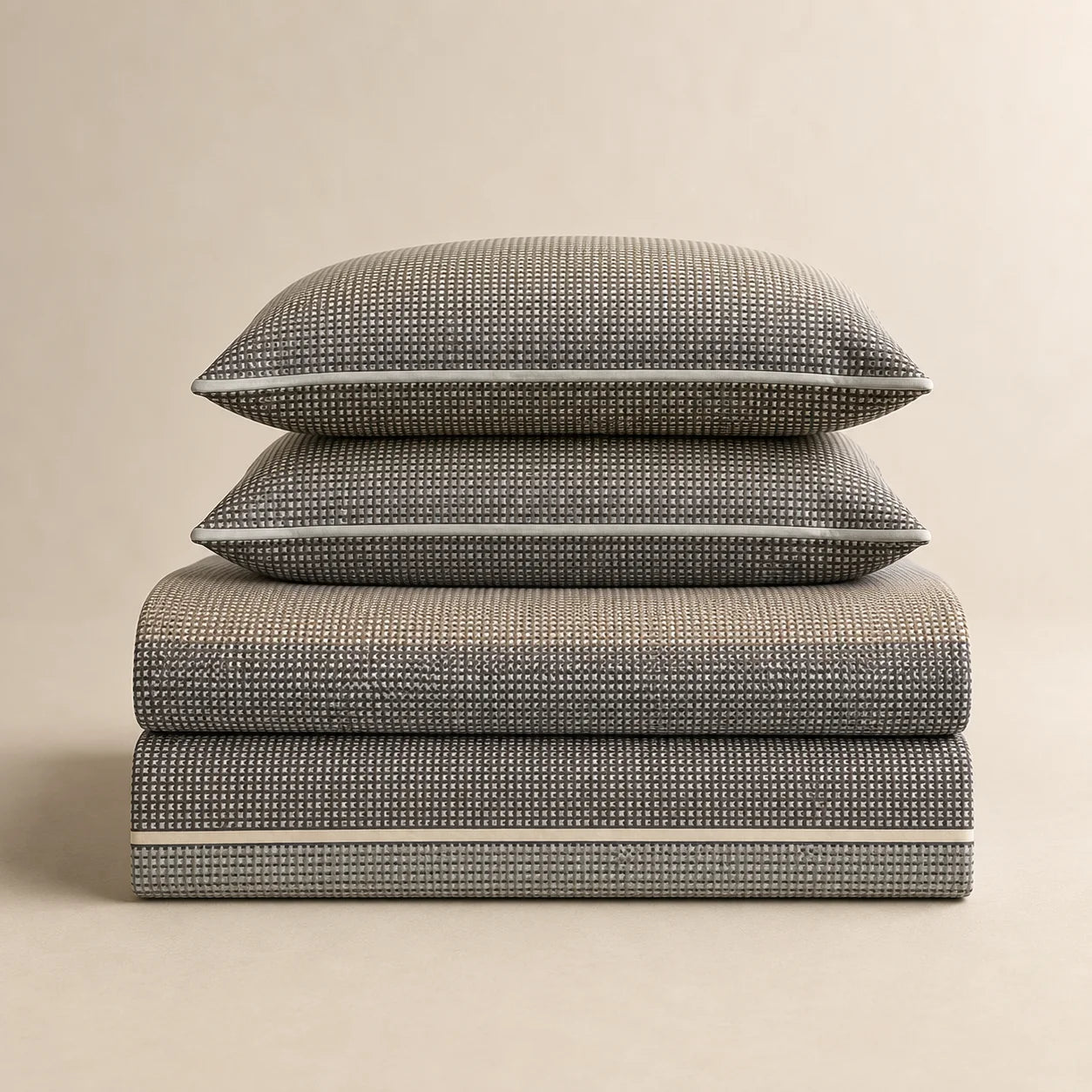 Classic Grid Luxury Satin Bedsheet