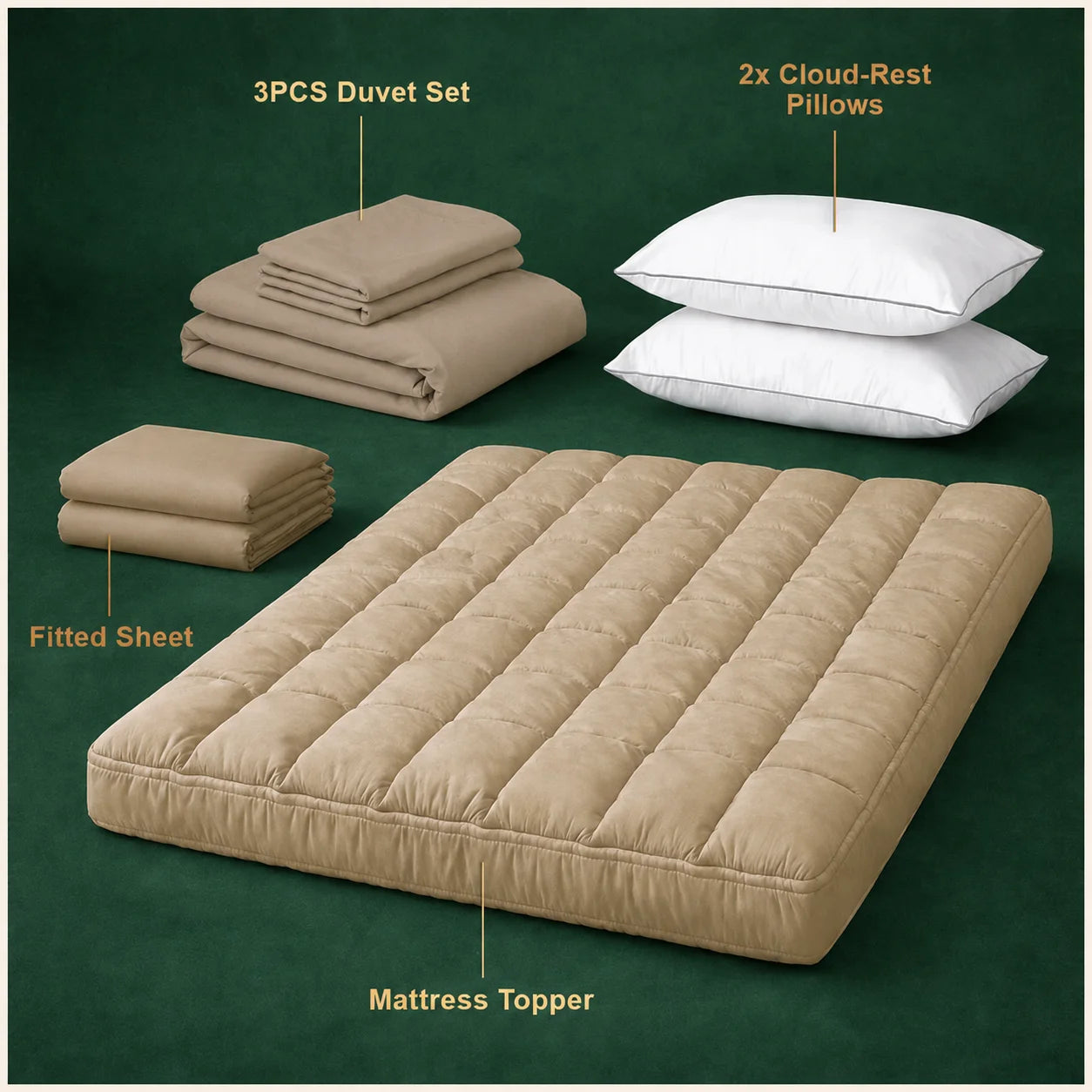 Cocoa Mattress Topper Bundle premium bedding bundle in Pakistan