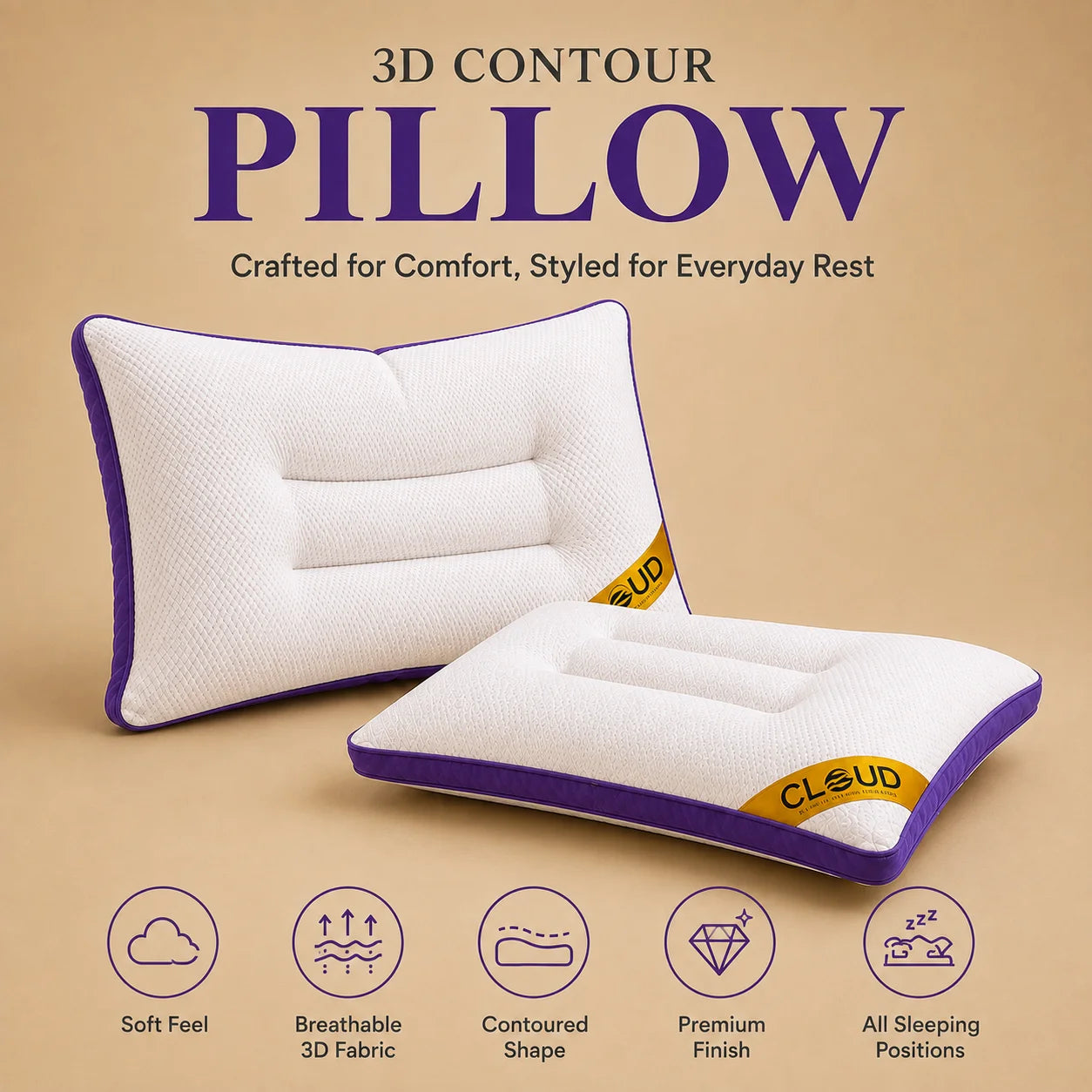 Dream Cloud Bundle 3D contour pillows with breathable support