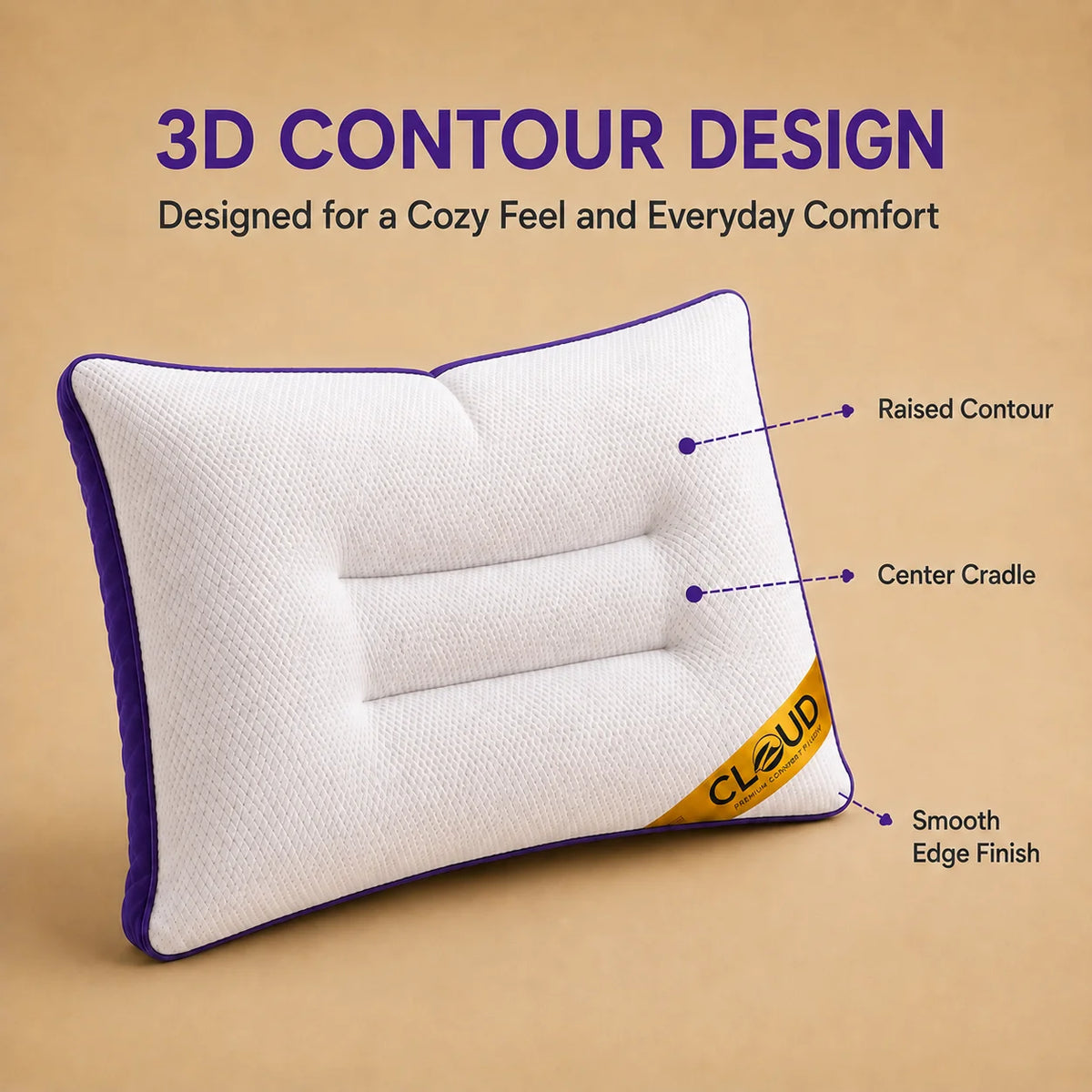 Dream Cloud Bundle contoured pillows for comfortable sleeping positions