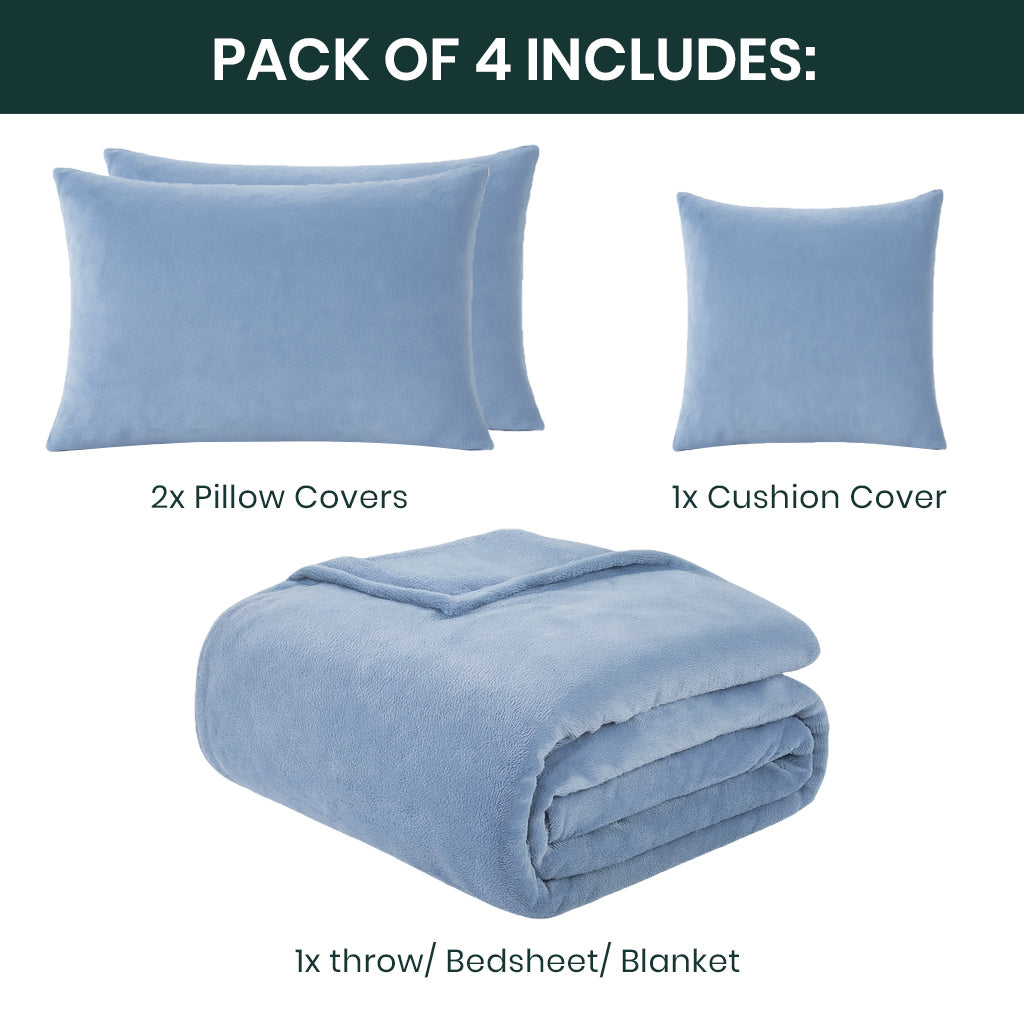 All-Season Cozy Fleece Set – Light Blue