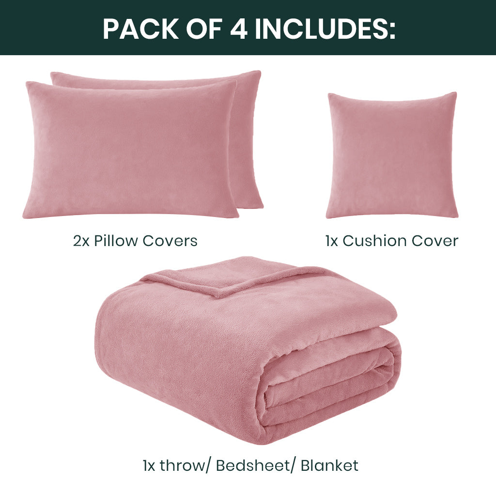 All-Season Cozy Fleece Set – Dusky Rose