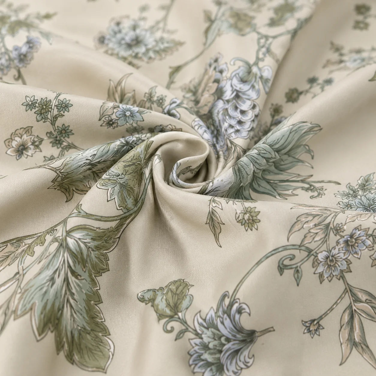 Ivory Garden Luxury Satin Bedsheet