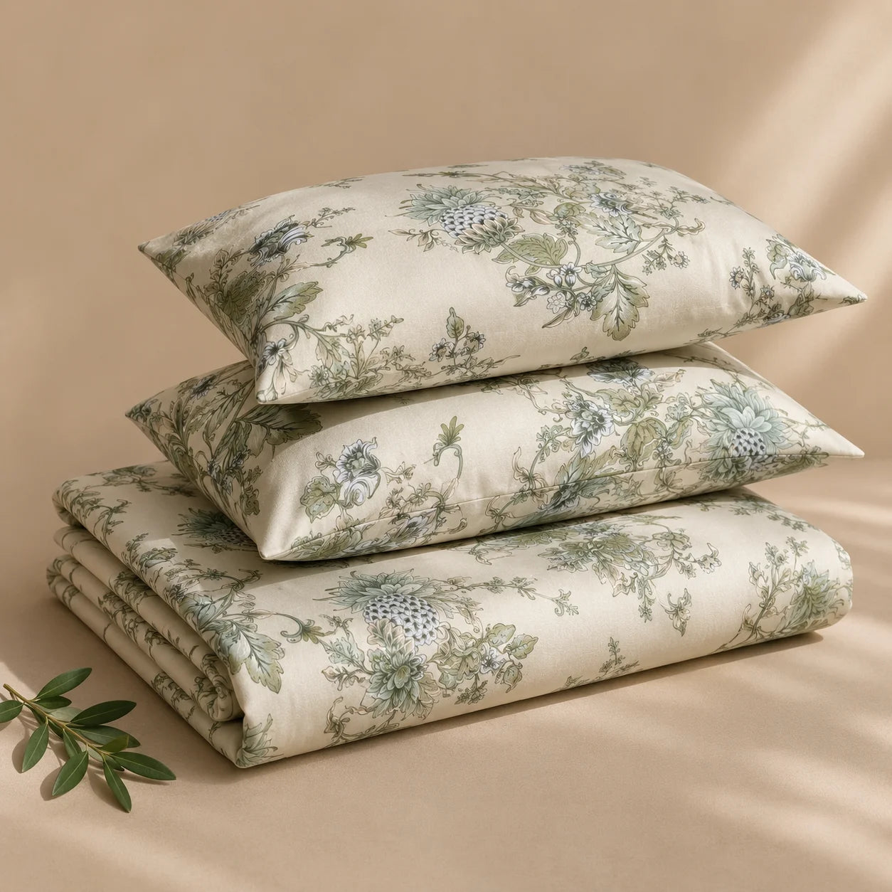 Ivory Garden Luxury Satin Bedsheet