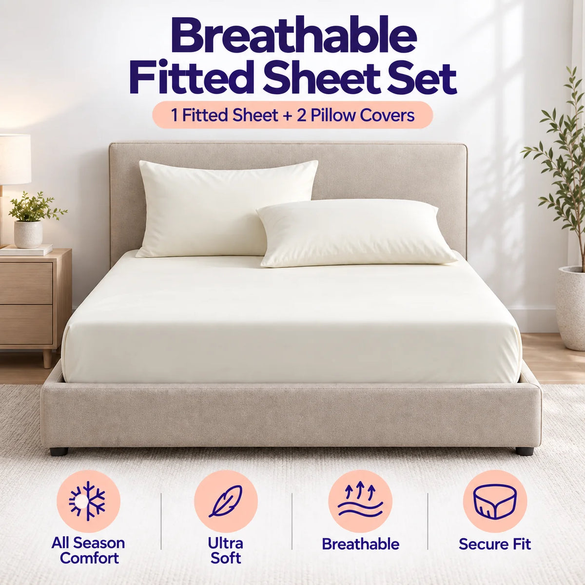 MARSHMALLOW FITTED SHEET SET