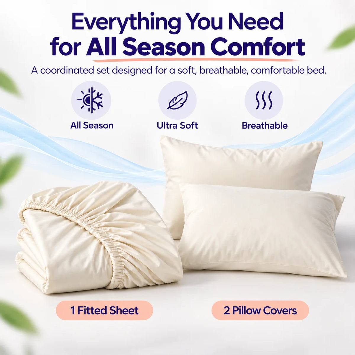 MARSHMALLOW FITTED SHEET SET