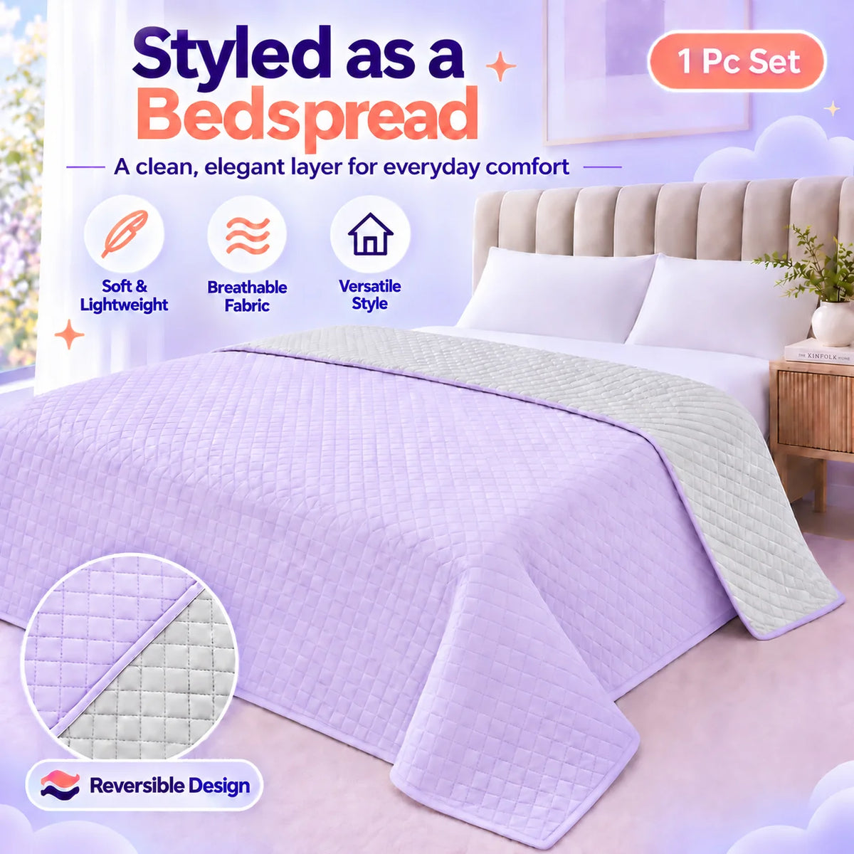 Marshmallow Diamond Bedspread