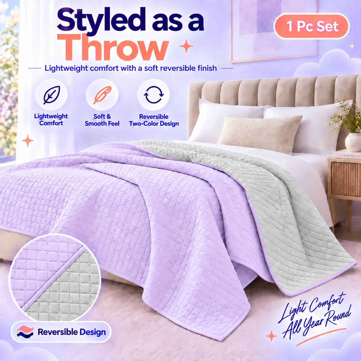 Marshmallow Diamond Bedspread