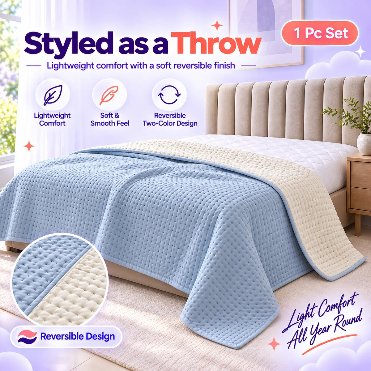Marshmallow Stitch Bedspread