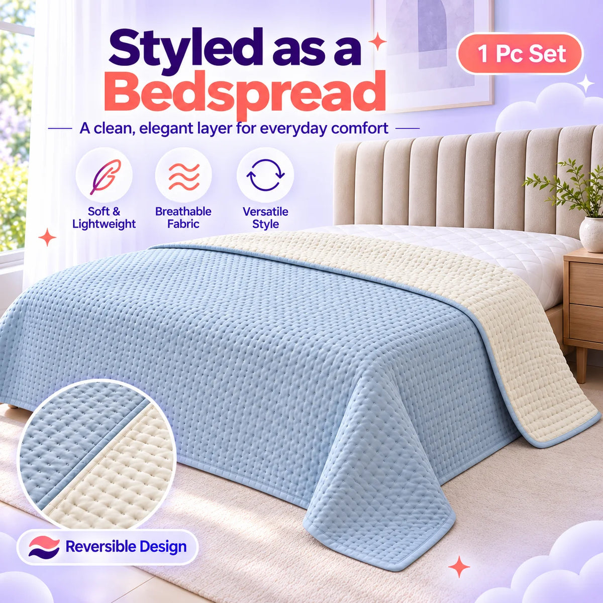 Marshmallow Stitch Bedspread