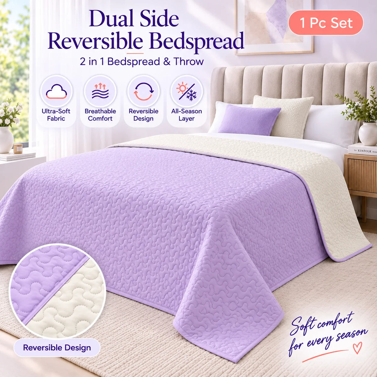 Marshmallow Waves Bedspread