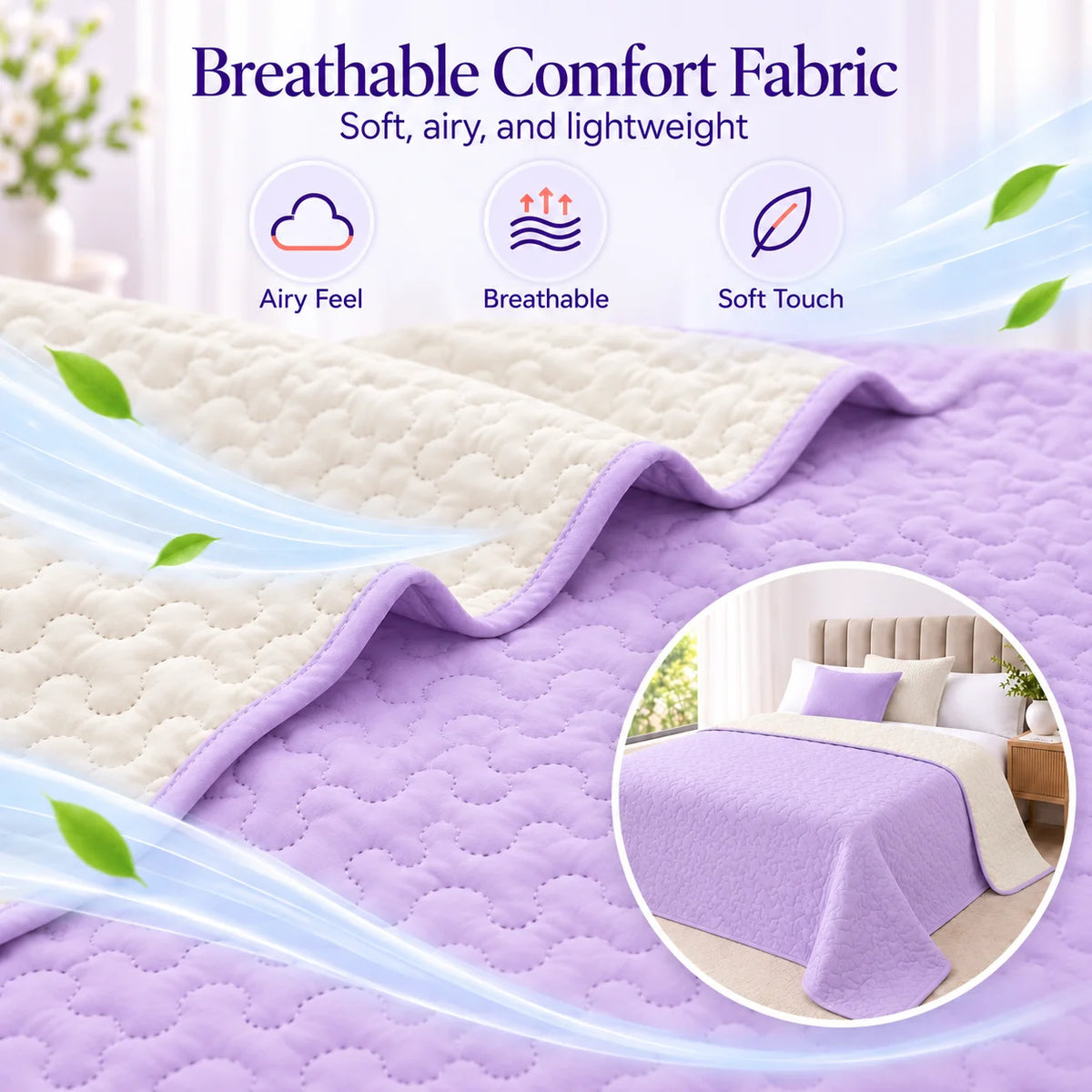 Marshmallow Waves Bedspread