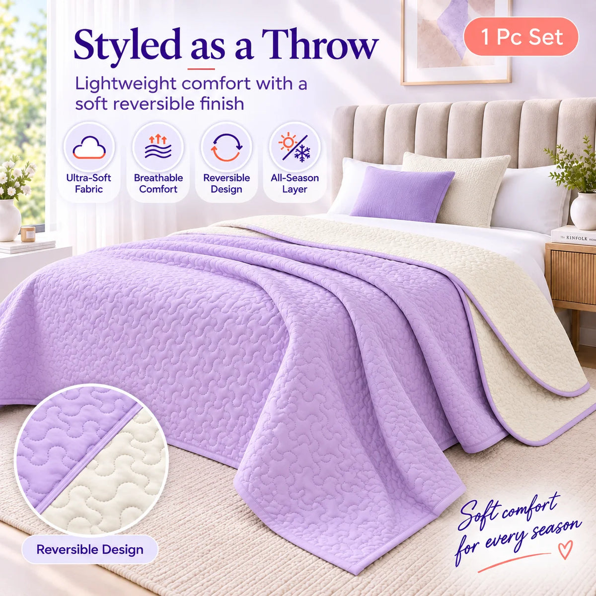 Marshmallow Waves Bedspread