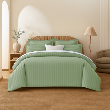 Mint Stripes Duvet Cover Set 6PCS