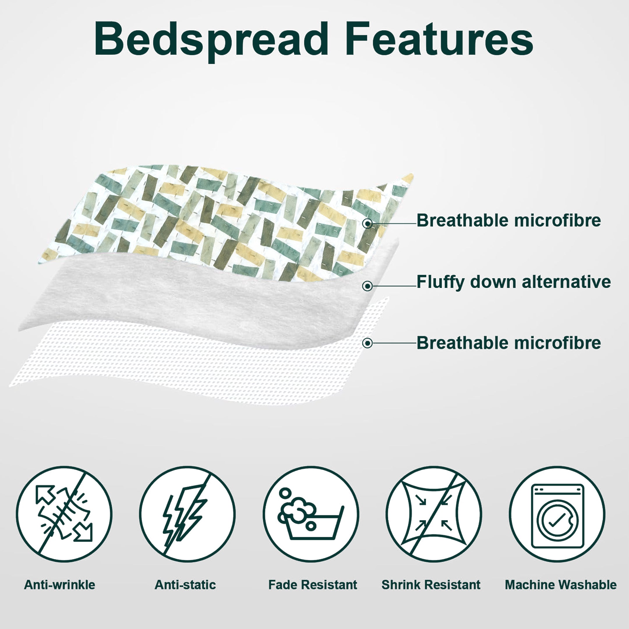 Mist Reversible Bedspread set