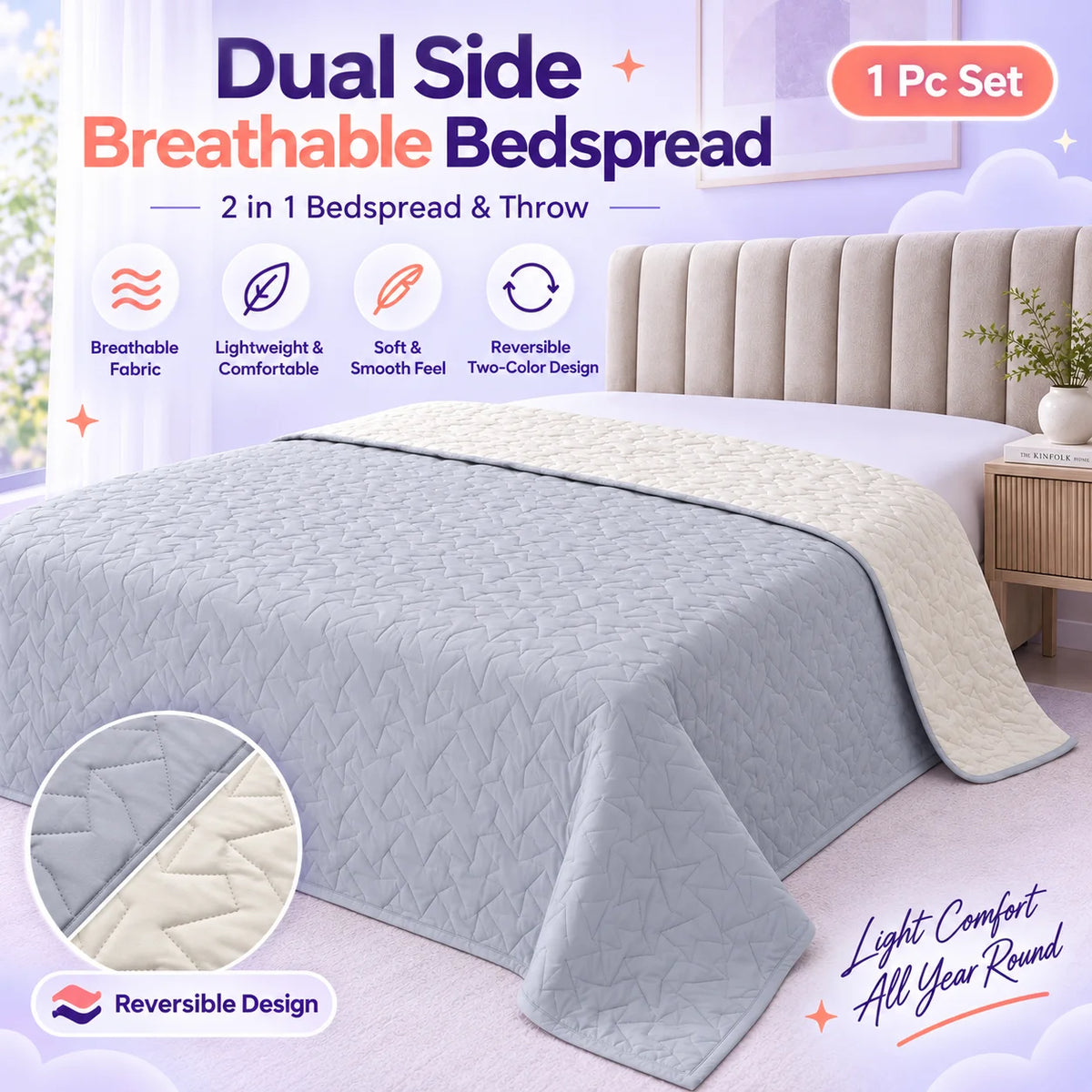 MARSHAMALLOW BEDSPREAD/THROW