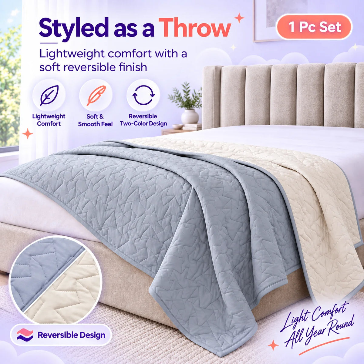 MARSHAMALLOW BEDSPREAD/THROW