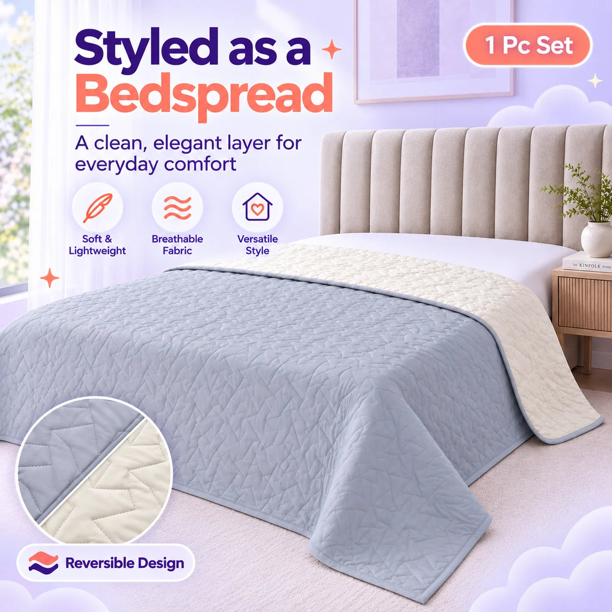 MARSHAMALLOW BEDSPREAD/THROW