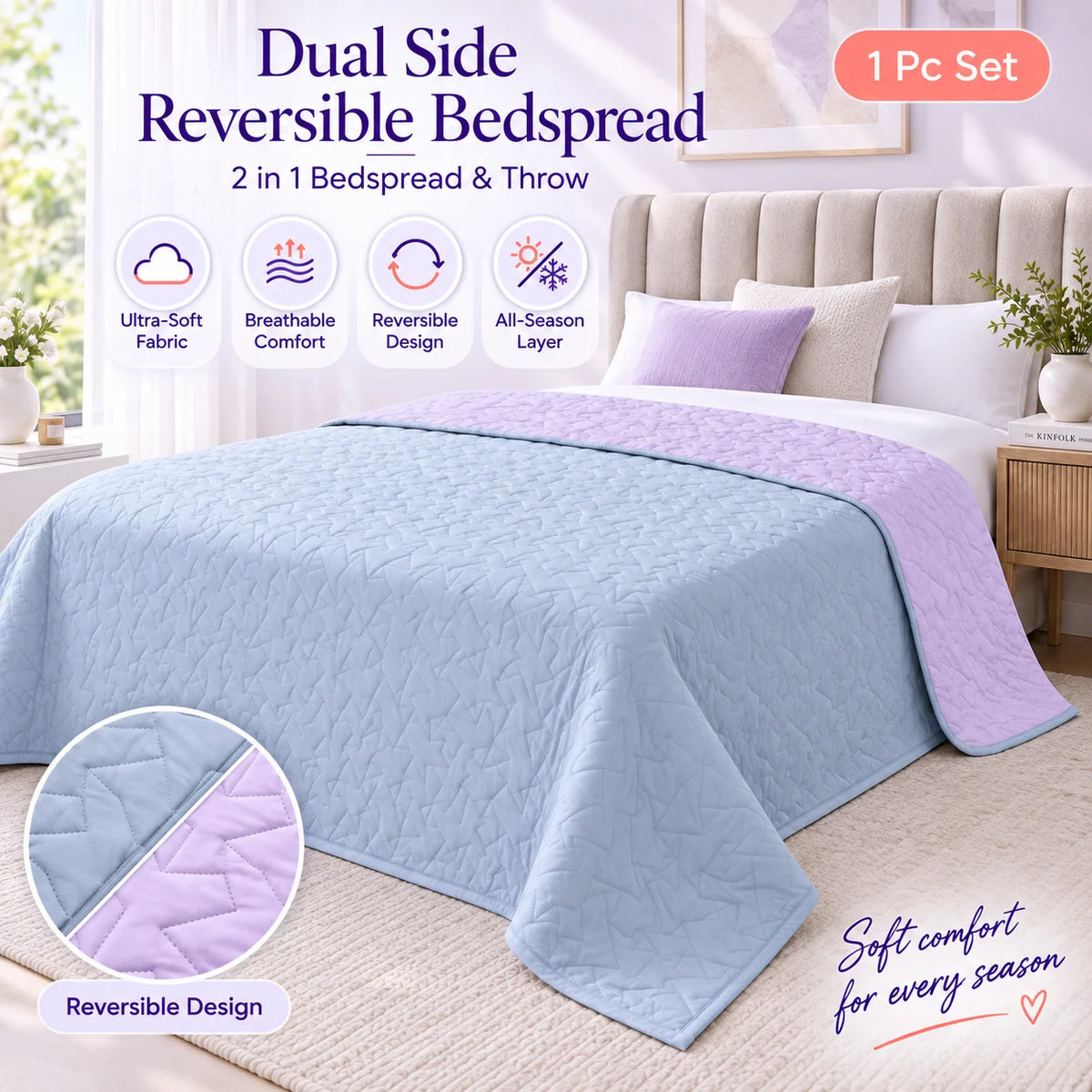 MARSHAMALLOW BEDSPREAD/THROW
