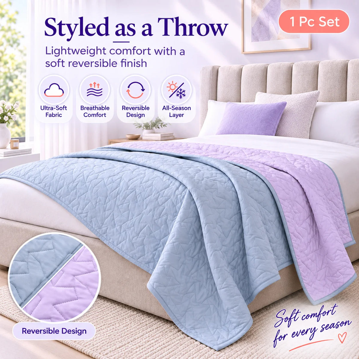 MARSHAMALLOW BEDSPREAD/THROW