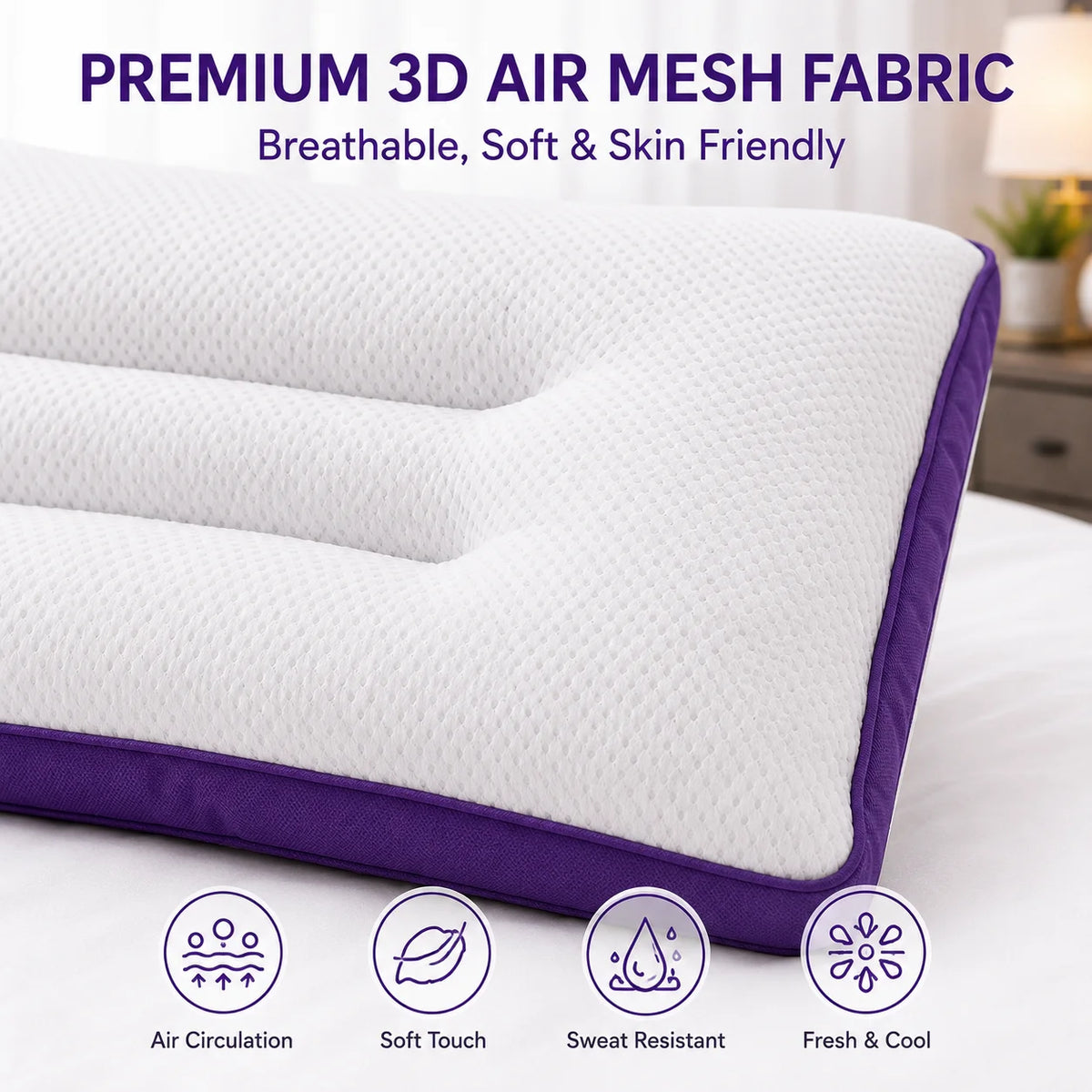 Spine Ease 3D Pillow soft fabric texture detail