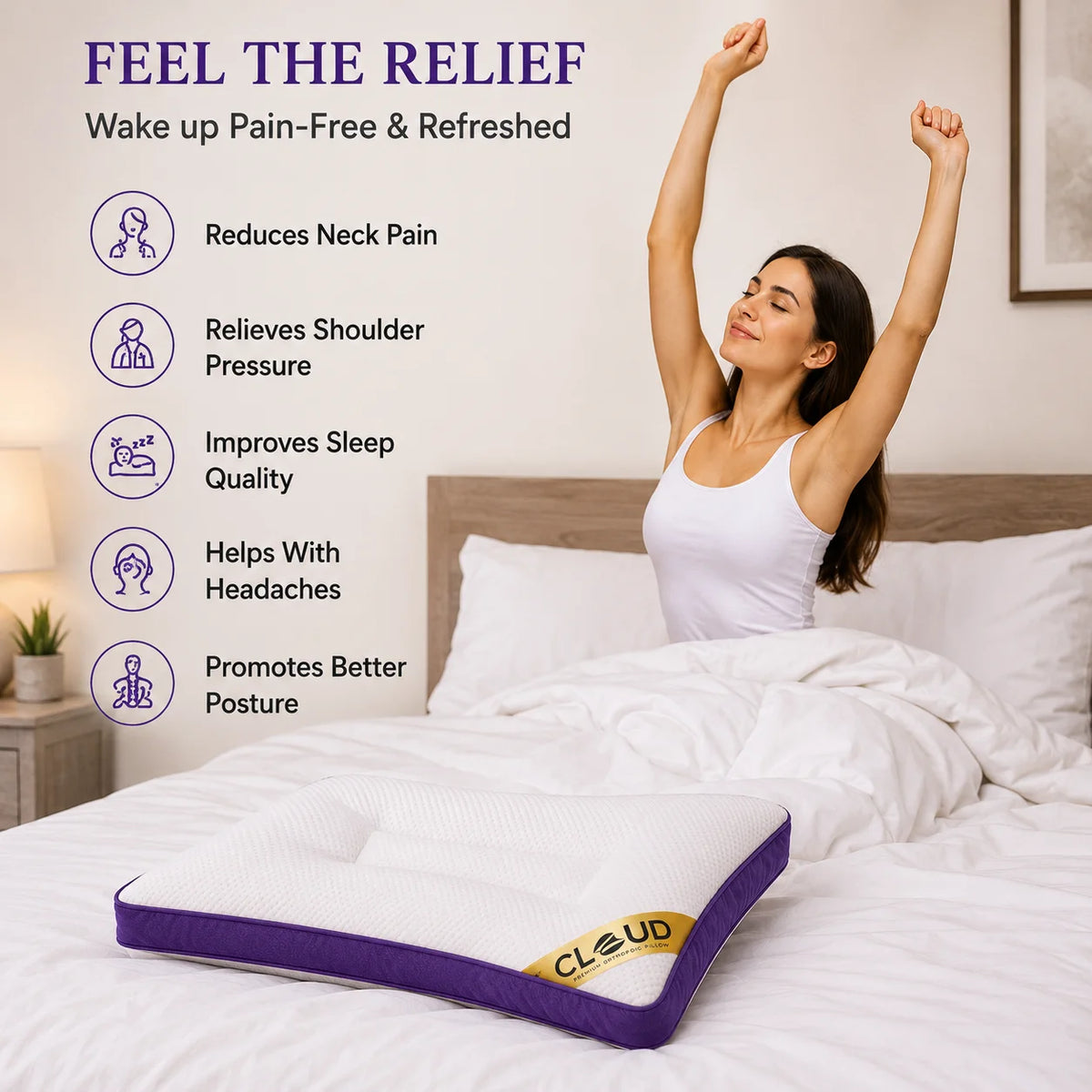 Spine Ease 3D Pillow comfortable sleeping position