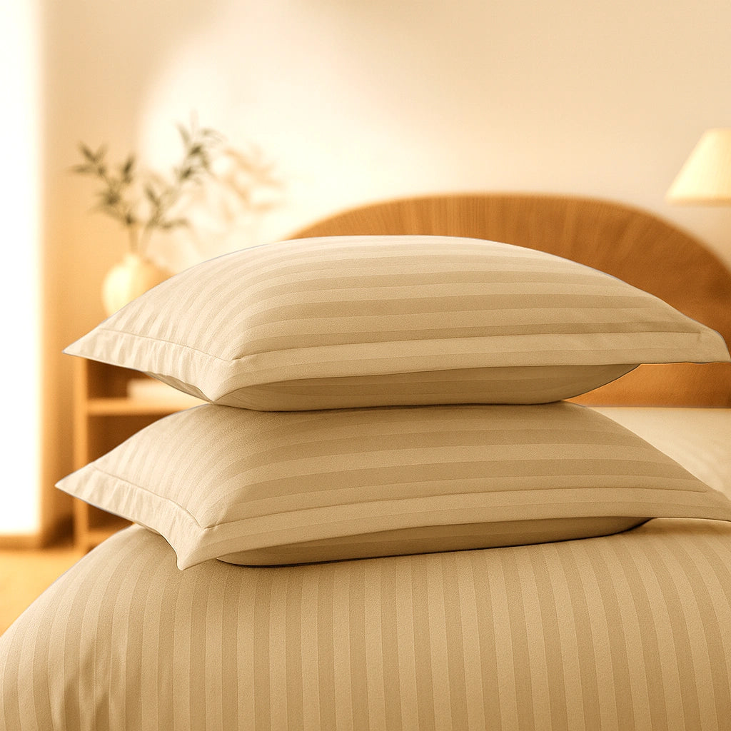 Taupe Stripes Duvet Cover Set 6PCS